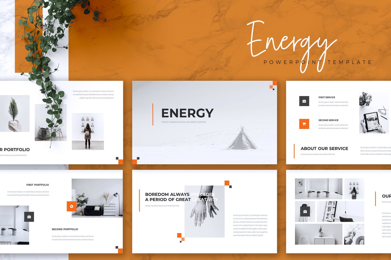 Mẫu Powerpoint Marketing Energy